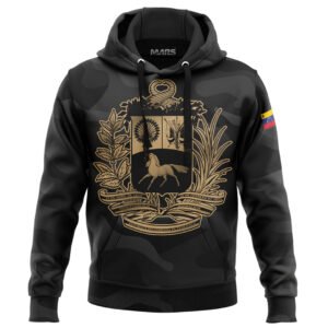 Hoodie Premium Mars Escudo de venezuela Black