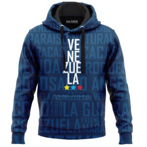 Hoodie Premium Mars Venezuela Lettering Blue
