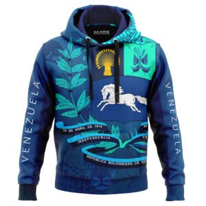 Hoodie Premium Mars Escudo de venezuela Blue