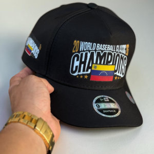 Gorra Campeones del Clásico Mundial de Béisbol 2026 Negra 9 Ajustable